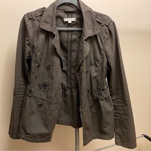 Ann Taylor Loft Dark Khaki Peplum Jacket Size Medium